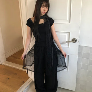 Ekin Sheer Layered Skirt Pants