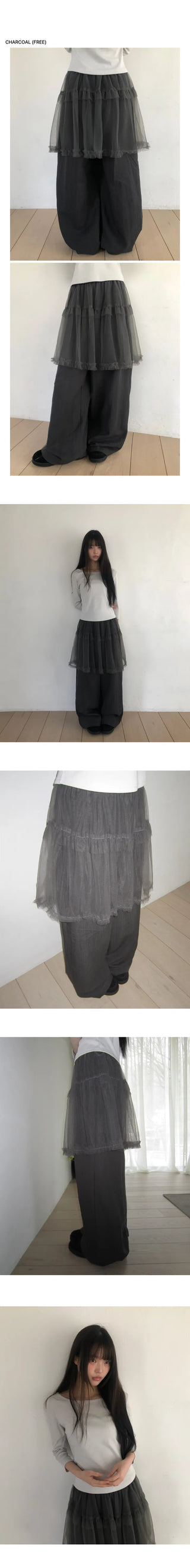 Ekin Sheer Layered Skirt Pants