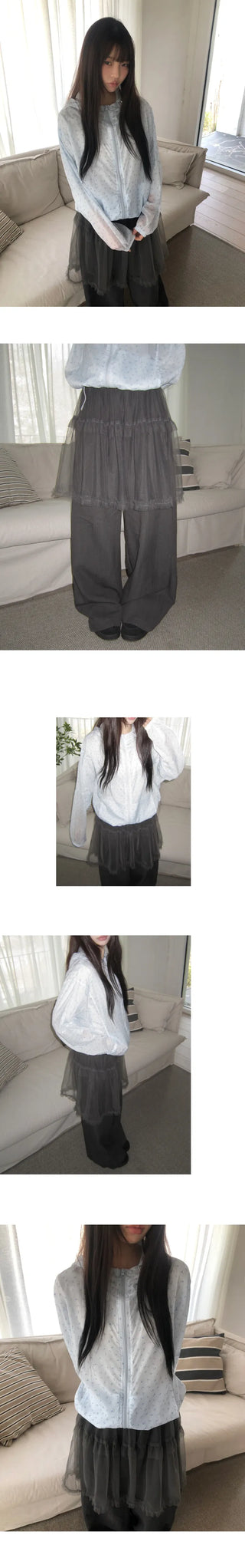 Ekin Sheer Layered Skirt Pants