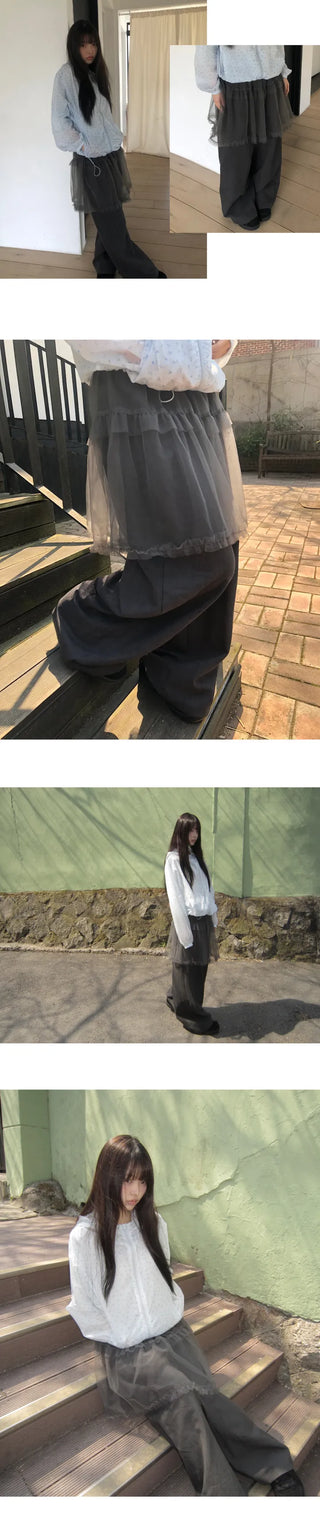 Ekin Sheer Layered Skirt Pants