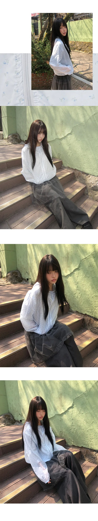 Havyu Flower String Windbreaker Jacket