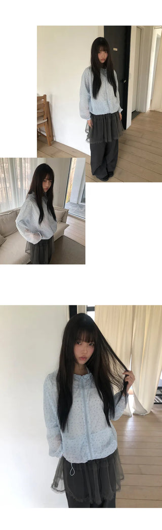 Havyu Flower String Windbreaker Jacket