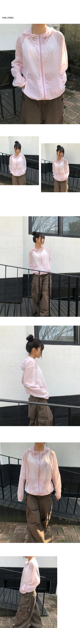 Havyu Flower String Windbreaker Jacket