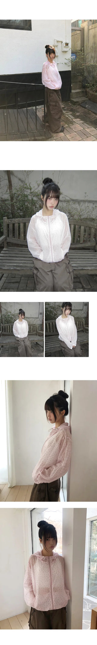 Havyu Flower String Windbreaker Jacket