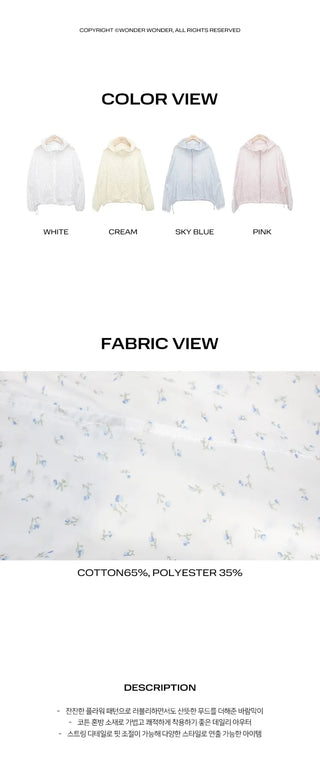 Havyu Flower String Windbreaker Jacket