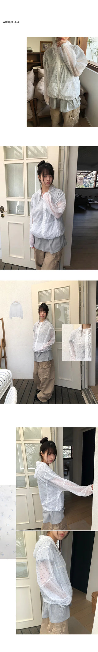 Havyu Flower String Windbreaker Jacket