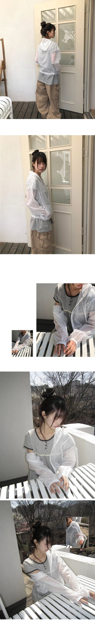 Havyu Flower String Windbreaker Jacket