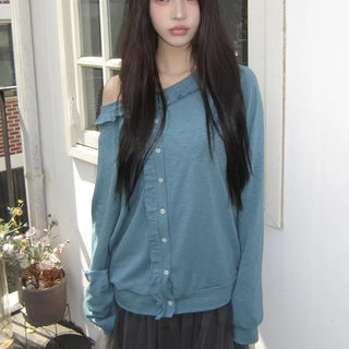 Duane Slub Frill Cardigan