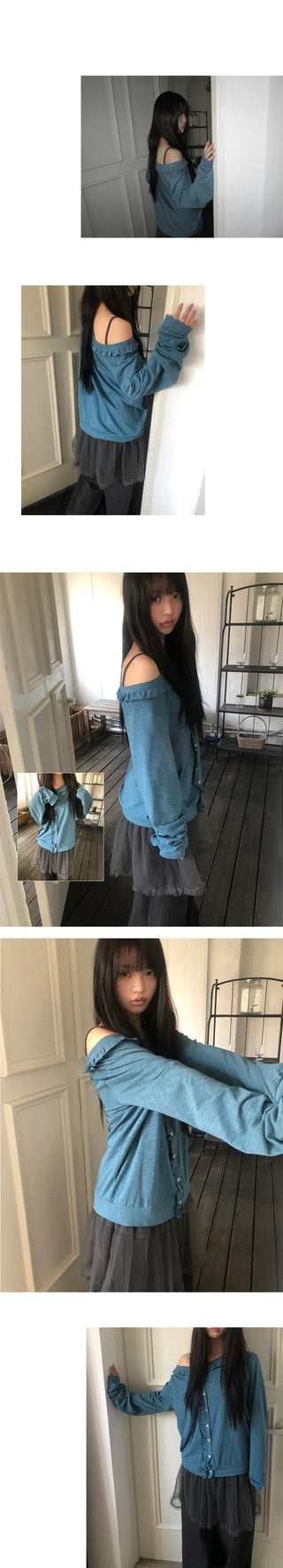 Duane Slub Frill Cardigan