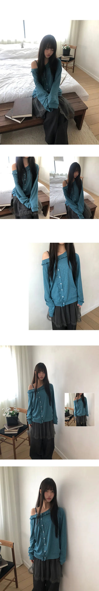 Duane Slub Frill Cardigan