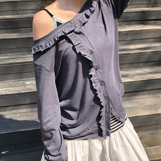 Duane Slub Frill Cardigan