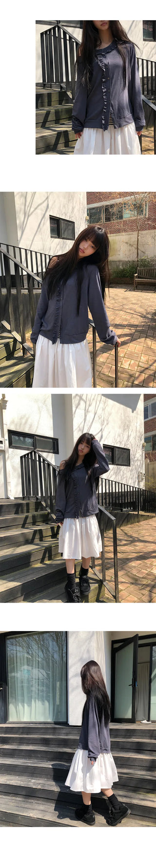 Duane Slub Frill Cardigan