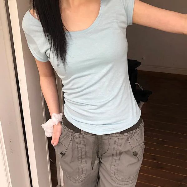 Penlu Daily U-Neck Short Sleeve T-Shirt