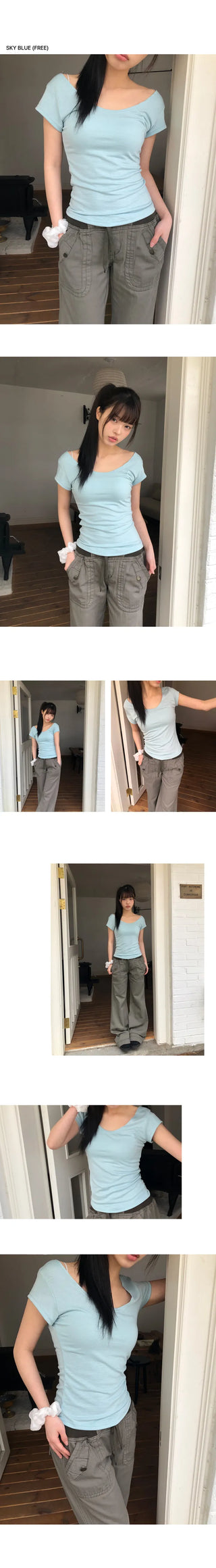 Penlu Daily U-Neck Short Sleeve T-Shirt