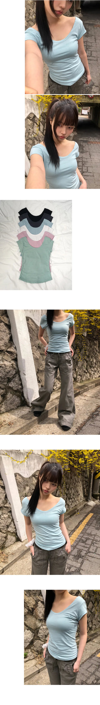 Penlu Daily U-Neck Short Sleeve T-Shirt