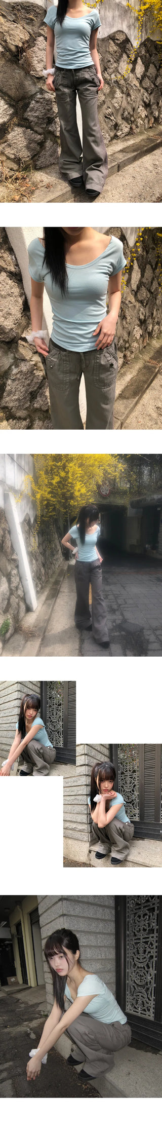 Penlu Daily U-Neck Short Sleeve T-Shirt