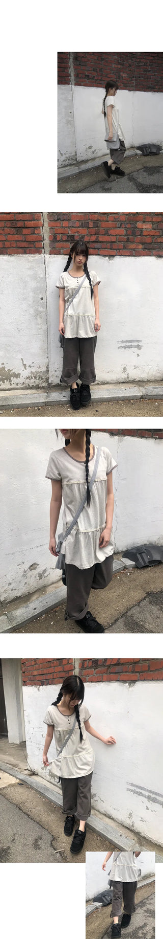 Mekun Roll-up Wide Cotton Pants