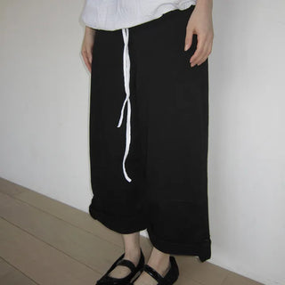 Mekun Roll-up Wide Cotton Pants