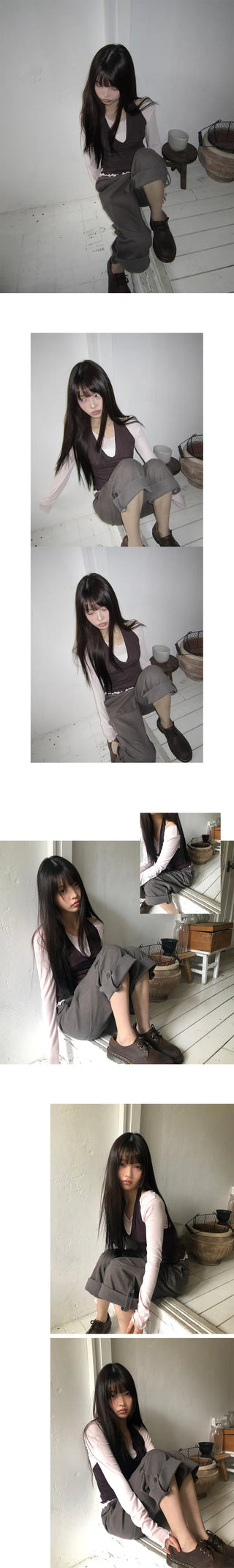Mekun Roll-up Wide Cotton Pants