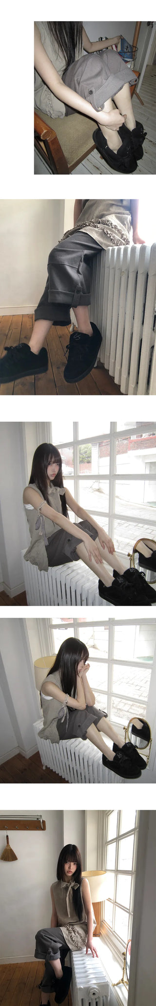Mekun Roll-up Wide Cotton Pants