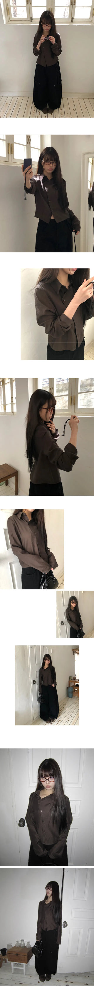 Cuhi Diagonal Button One-Pocket Collar Shirt