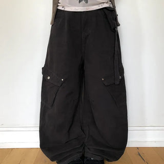 Bridin Double Pocket Strap Washed Cargo Pants