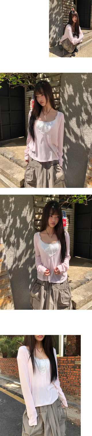 Deena Lace Ribbon Adjustable Cap Sleeveless Top