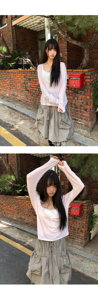 Deena Lace Ribbon Adjustable Cap Sleeveless Top