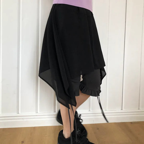 Royce Chiffon Layered Elastic Waist Midi Skirt