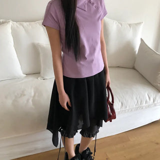 Royce Chiffon Layered Elastic Waist Midi Skirt