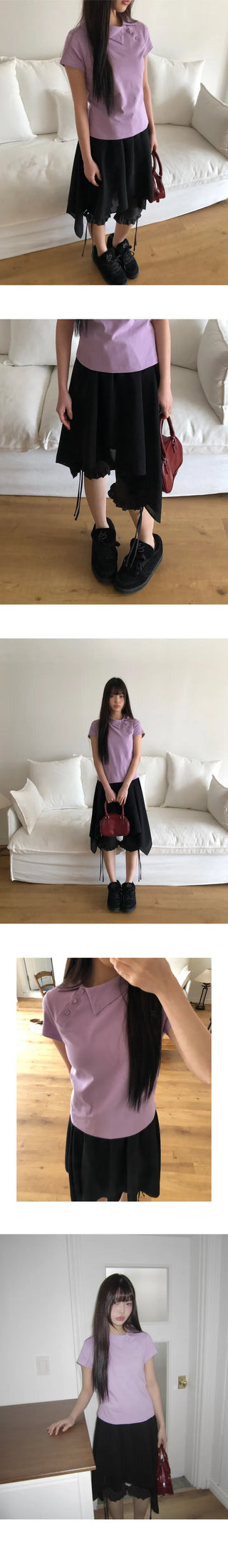 Royce Chiffon Layered Elastic Waist Midi Skirt