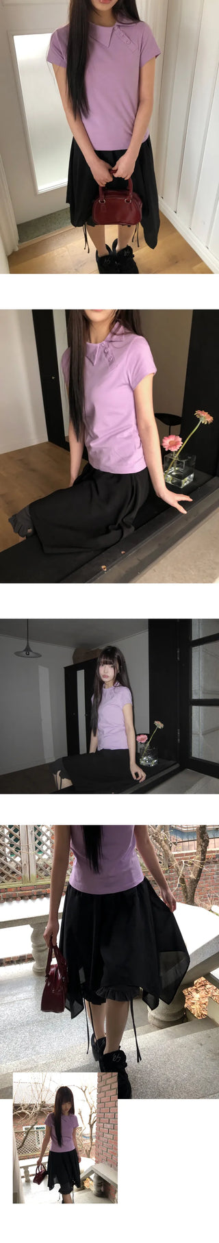 Royce Chiffon Layered Elastic Waist Midi Skirt