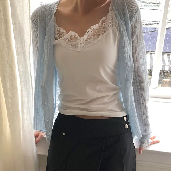 Undertale Lace Button Half-Open Sleeveless