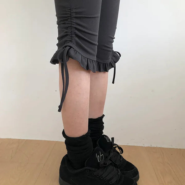 Minos Ribbon Frill Capri Pants