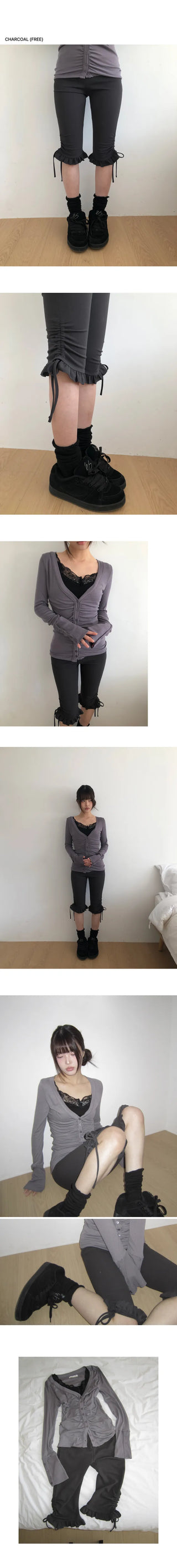 Minos Ribbon Frill Capri Pants