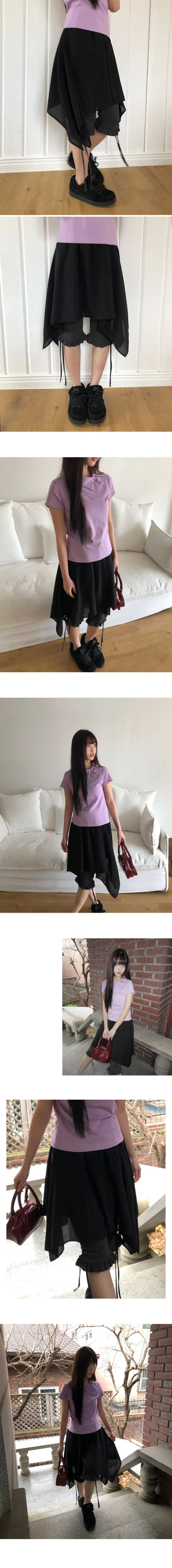 Minos Ribbon Frill Capri Pants