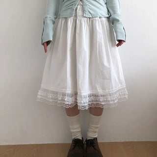 Camille Lace Tiered Flare Midi Skirt