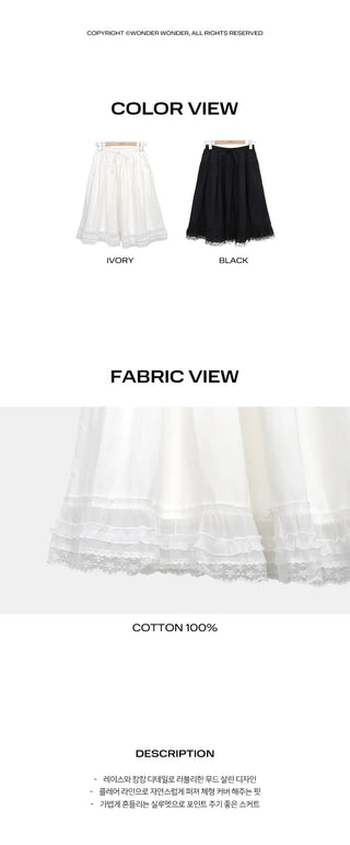 Camille Lace Tiered Flare Midi Skirt