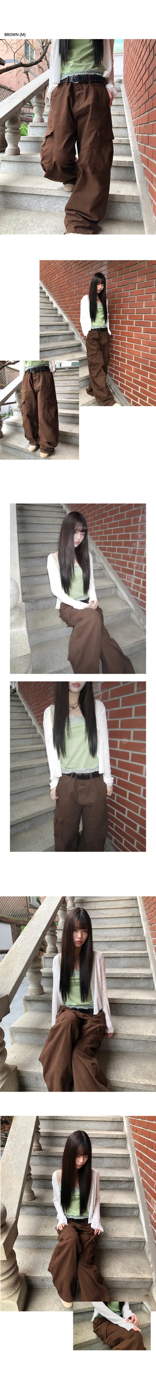 Riq Cut Curved Wide Cargo Pants