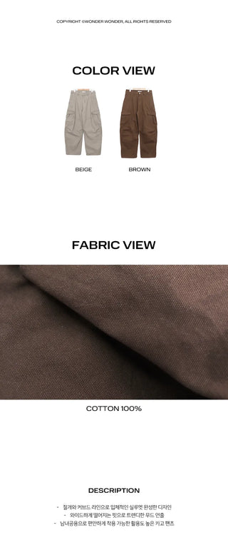 Riq Cut Curved Wide Cargo Pants