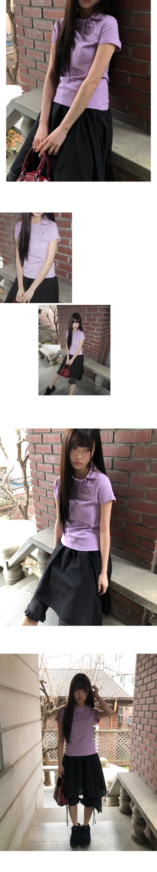 Batin Pique Asymmetrical Point Short Sleeve T-shirt