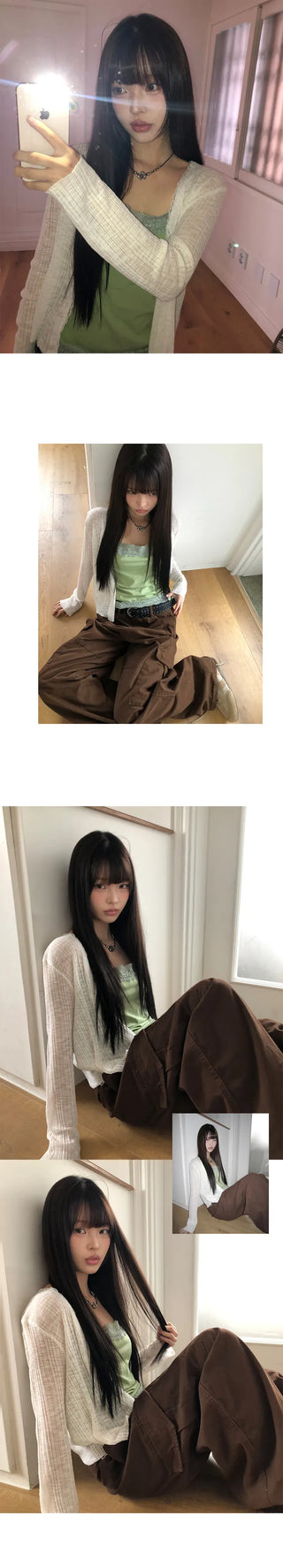 Maylin Lace V-Neck See-Through Cardigan