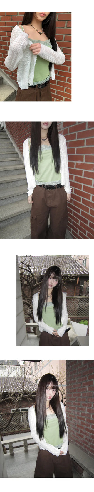 Maylin Lace V-Neck See-Through Cardigan