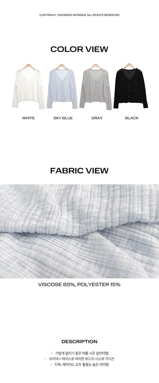 Maylin Lace V-Neck See-Through Cardigan