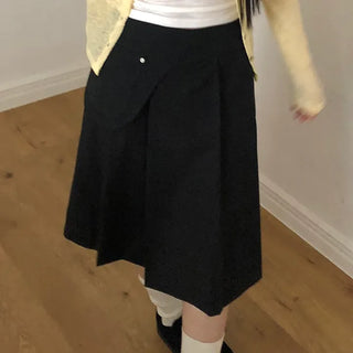 Stainless Steel Pleated Belted Midi Skirt Set