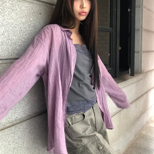 Glitz Summer Pocket See-through Shirt