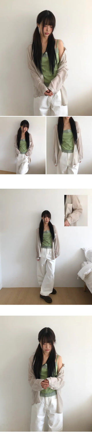 Glitz Summer Pocket See-through Shirt