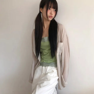 Glitz Summer Pocket See-through Shirt