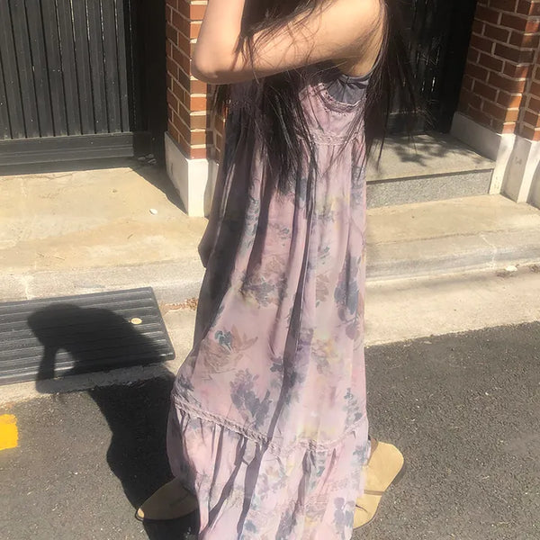 De Mon Lace Flower Long Bustier Dress