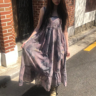 De Mon Lace Flower Long Bustier Dress